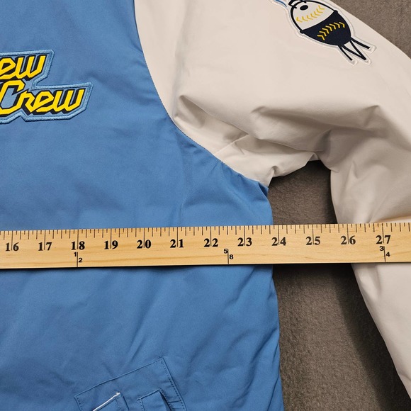 Nike Baseball Dugout Jacket Mens M Brewers City Connect Brew Crew Insulated - Picture 8 of 9